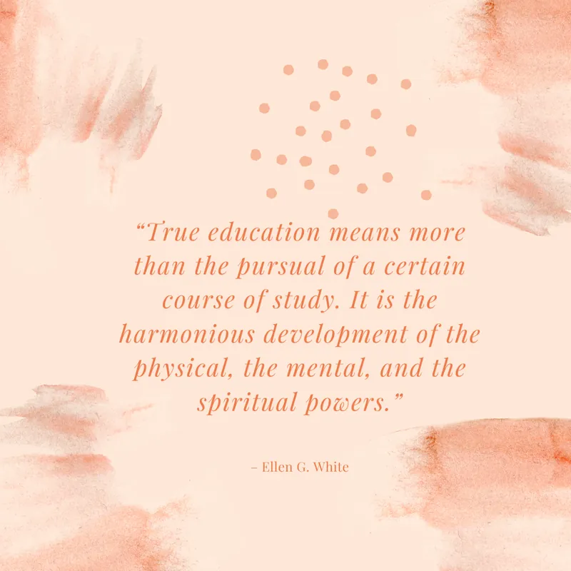 Watercolor quote graphic about true education