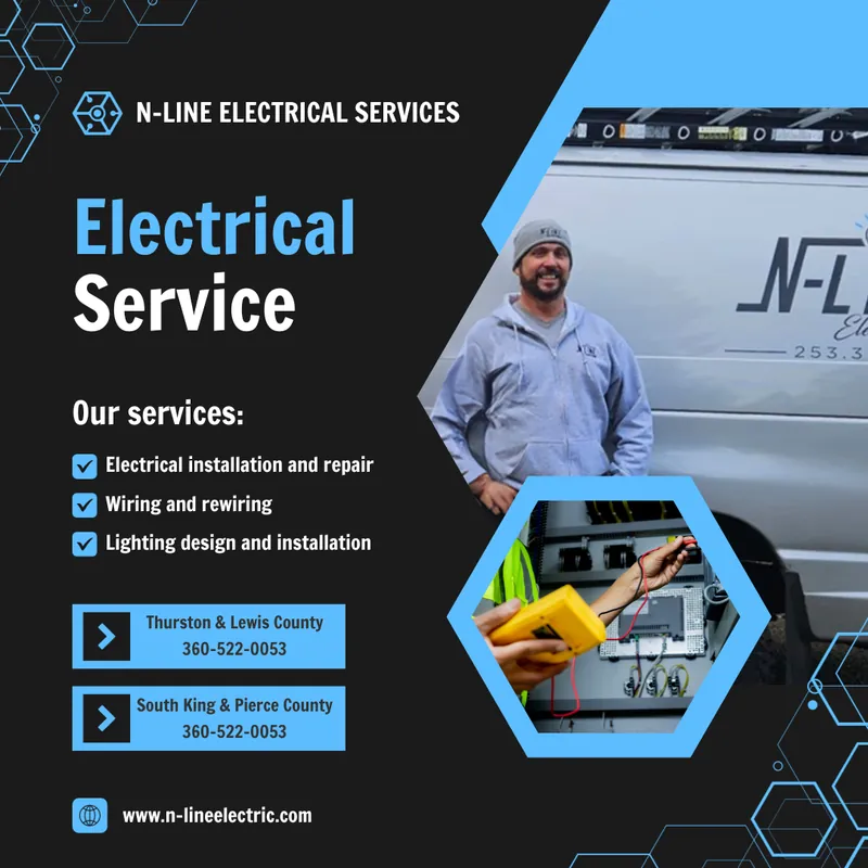N-Line welcome post introducing electrical service areas